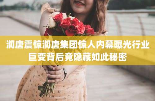 润唐震惊润唐集团惊人内幕曝光行业巨变背后竟隐藏如此秘密