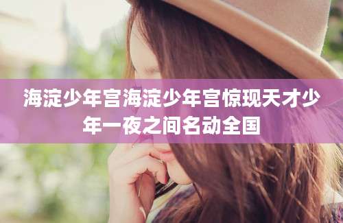 海淀少年宫海淀少年宫惊现天才少年一夜之间名动全国