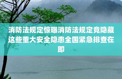 消防法规定惊曝消防法规定竟隐藏这些重大安全隐患全国紧急排查在即
