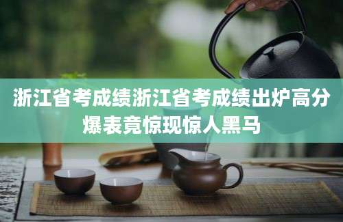 浙江省考成绩浙江省考成绩出炉高分爆表竟惊现惊人黑马