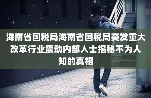 海南省国税局海南省国税局突发重大改革行业震动内部人士揭秘不为人知的真相