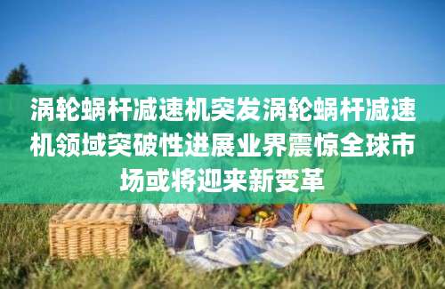 涡轮蜗杆减速机突发涡轮蜗杆减速机领域突破性进展业界震惊全球市场或将迎来新变革