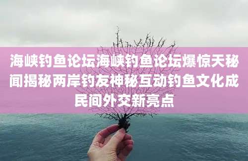 海峡钓鱼论坛海峡钓鱼论坛爆惊天秘闻揭秘两岸钓友神秘互动钓鱼文化成民间外交新亮点