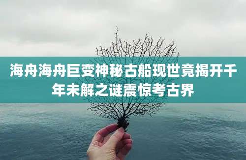 海舟海舟巨变神秘古船现世竟揭开千年未解之谜震惊考古界