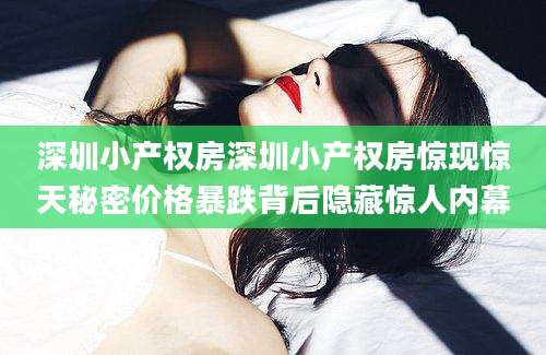 深圳小产权房深圳小产权房惊现惊天秘密价格暴跌背后隐藏惊人内幕