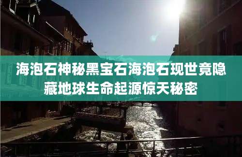 海泡石神秘黑宝石海泡石现世竟隐藏地球生命起源惊天秘密