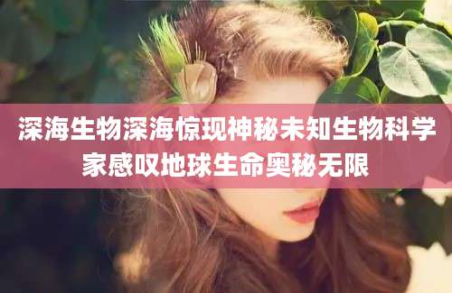 深海生物深海惊现神秘未知生物科学家感叹地球生命奥秘无限