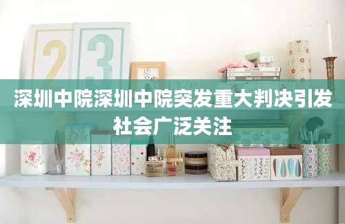 深圳中院深圳中院突发重大判决引发社会广泛关注