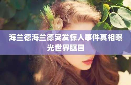 海兰德海兰德突发惊人事件真相曝光世界瞩目