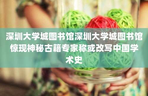 深圳大学城图书馆深圳大学城图书馆惊现神秘古籍专家称或改写中国学术史