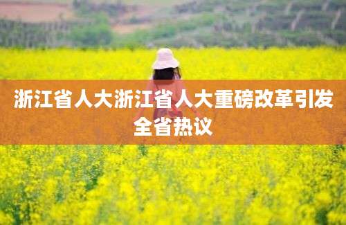 浙江省人大浙江省人大重磅改革引发全省热议