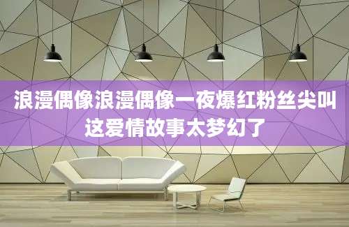 浪漫偶像浪漫偶像一夜爆红粉丝尖叫这爱情故事太梦幻了