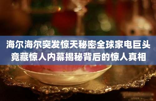 海尔海尔突发惊天秘密全球家电巨头竟藏惊人内幕揭秘背后的惊人真相