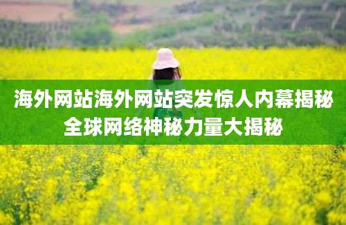 海外网站海外网站突发惊人内幕揭秘全球网络神秘力量大揭秘