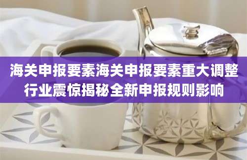 海关申报要素海关申报要素重大调整行业震惊揭秘全新申报规则影响