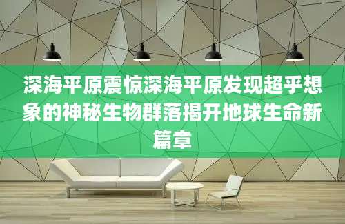 深海平原震惊深海平原发现超乎想象的神秘生物群落揭开地球生命新篇章