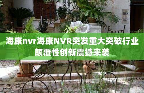 海康nvr海康NVR突发重大突破行业颠覆性创新震撼来袭