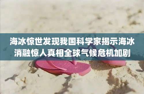 海冰惊世发现我国科学家揭示海冰消融惊人真相全球气候危机加剧