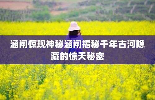 涵闸惊现神秘涵闸揭秘千年古河隐藏的惊天秘密