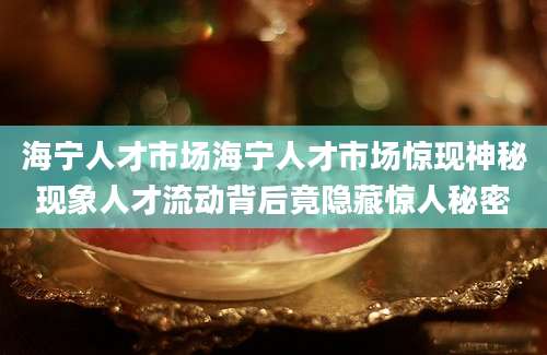 海宁人才市场海宁人才市场惊现神秘现象人才流动背后竟隐藏惊人秘密