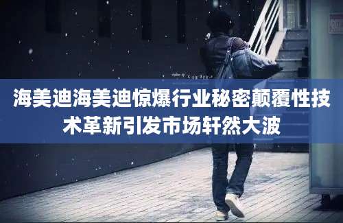 海美迪海美迪惊爆行业秘密颠覆性技术革新引发市场轩然大波