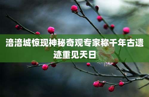 涪涪城惊现神秘奇观专家称千年古遗迹重见天日