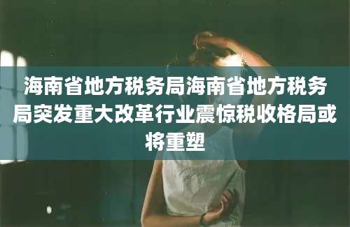 海南省地方税务局海南省地方税务局突发重大改革行业震惊税收格局或将重塑
