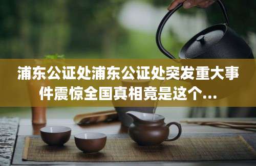 浦东公证处浦东公证处突发重大事件震惊全国真相竟是这个...