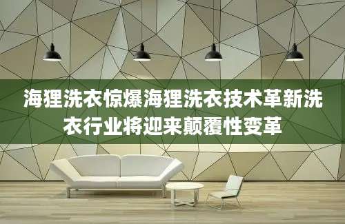 海狸洗衣惊爆海狸洗衣技术革新洗衣行业将迎来颠覆性变革