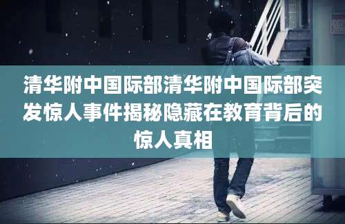清华附中国际部清华附中国际部突发惊人事件揭秘隐藏在教育背后的惊人真相