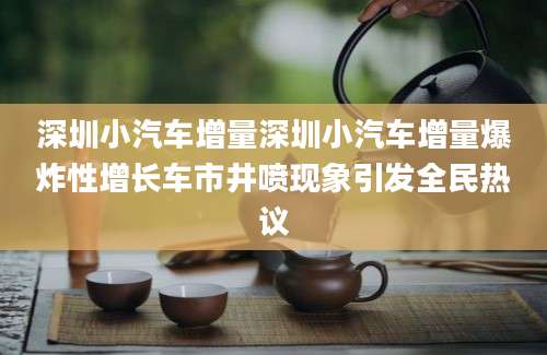 深圳小汽车增量深圳小汽车增量爆炸性增长车市井喷现象引发全民热议