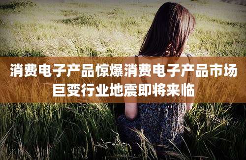 消费电子产品惊爆消费电子产品市场巨变行业地震即将来临