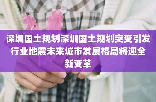 深圳国土规划深圳国土规划突变引发行业地震未来城市发展格局将迎全新变革