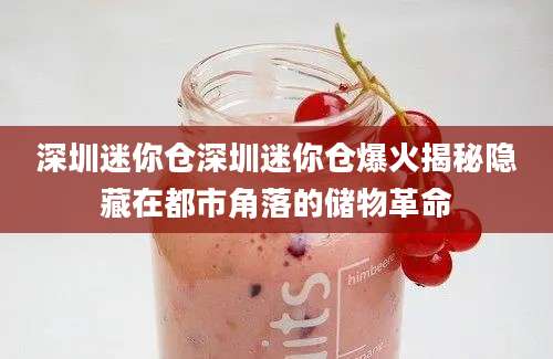 深圳迷你仓深圳迷你仓爆火揭秘隐藏在都市角落的储物革命