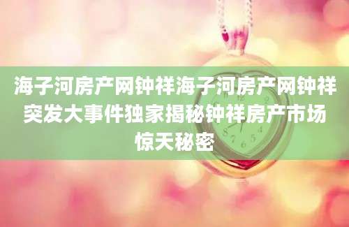 海子河房产网钟祥海子河房产网钟祥突发大事件独家揭秘钟祥房产市场惊天秘密