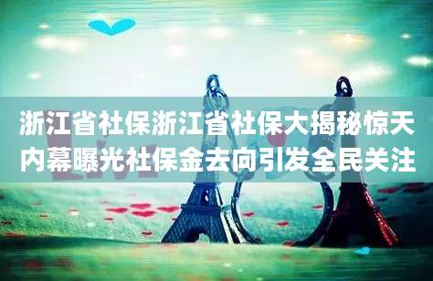 浙江省社保浙江省社保大揭秘惊天内幕曝光社保金去向引发全民关注