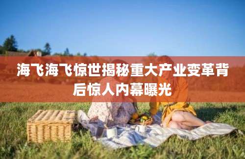 海飞海飞惊世揭秘重大产业变革背后惊人内幕曝光
