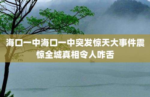 海口一中海口一中突发惊天大事件震惊全城真相令人咋舌