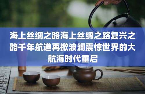 海上丝绸之路海上丝绸之路复兴之路千年航道再掀波澜震惊世界的大航海时代重启