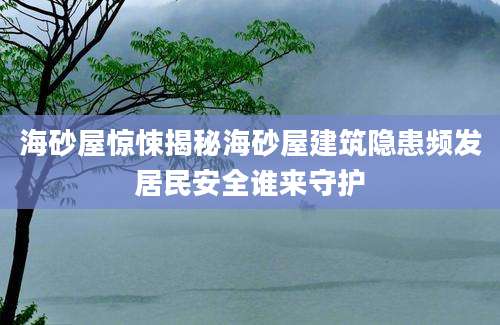海砂屋惊悚揭秘海砂屋建筑隐患频发居民安全谁来守护