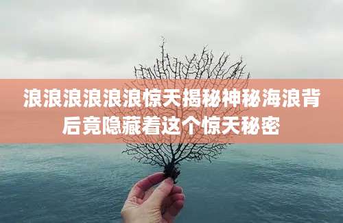 浪浪浪浪浪浪惊天揭秘神秘海浪背后竟隐藏着这个惊天秘密