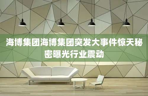 海博集团海博集团突发大事件惊天秘密曝光行业震动