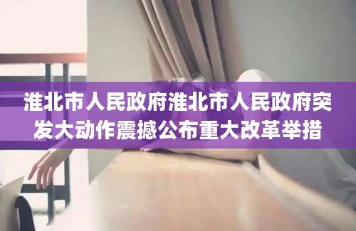 淮北市人民政府淮北市人民政府突发大动作震撼公布重大改革举措