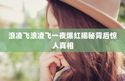 浪凌飞浪凌飞一夜爆红揭秘背后惊人真相
