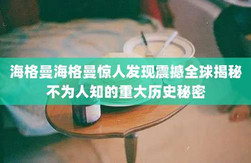 海格曼海格曼惊人发现震撼全球揭秘不为人知的重大历史秘密