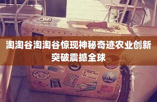 淘淘谷淘淘谷惊现神秘奇迹农业创新突破震撼全球