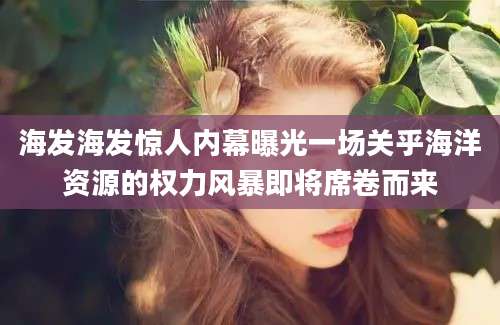 海发海发惊人内幕曝光一场关乎海洋资源的权力风暴即将席卷而来