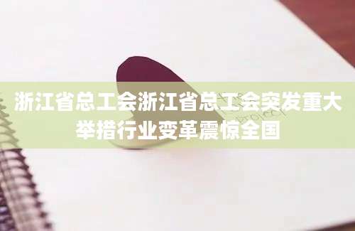 浙江省总工会浙江省总工会突发重大举措行业变革震惊全国
