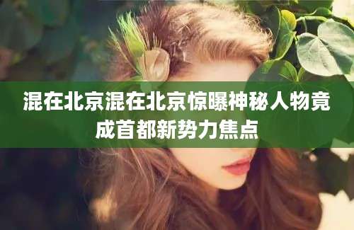 混在北京混在北京惊曝神秘人物竟成首都新势力焦点