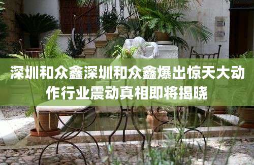 深圳和众鑫深圳和众鑫爆出惊天大动作行业震动真相即将揭晓